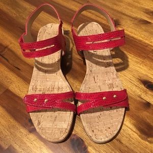 Red Vaneli cork wedge sandal size 6.5 M